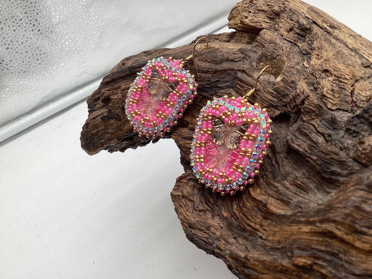 Small Hand Beaded Butterfly Earrings: Anishinaabe Ojibwe Beadwork