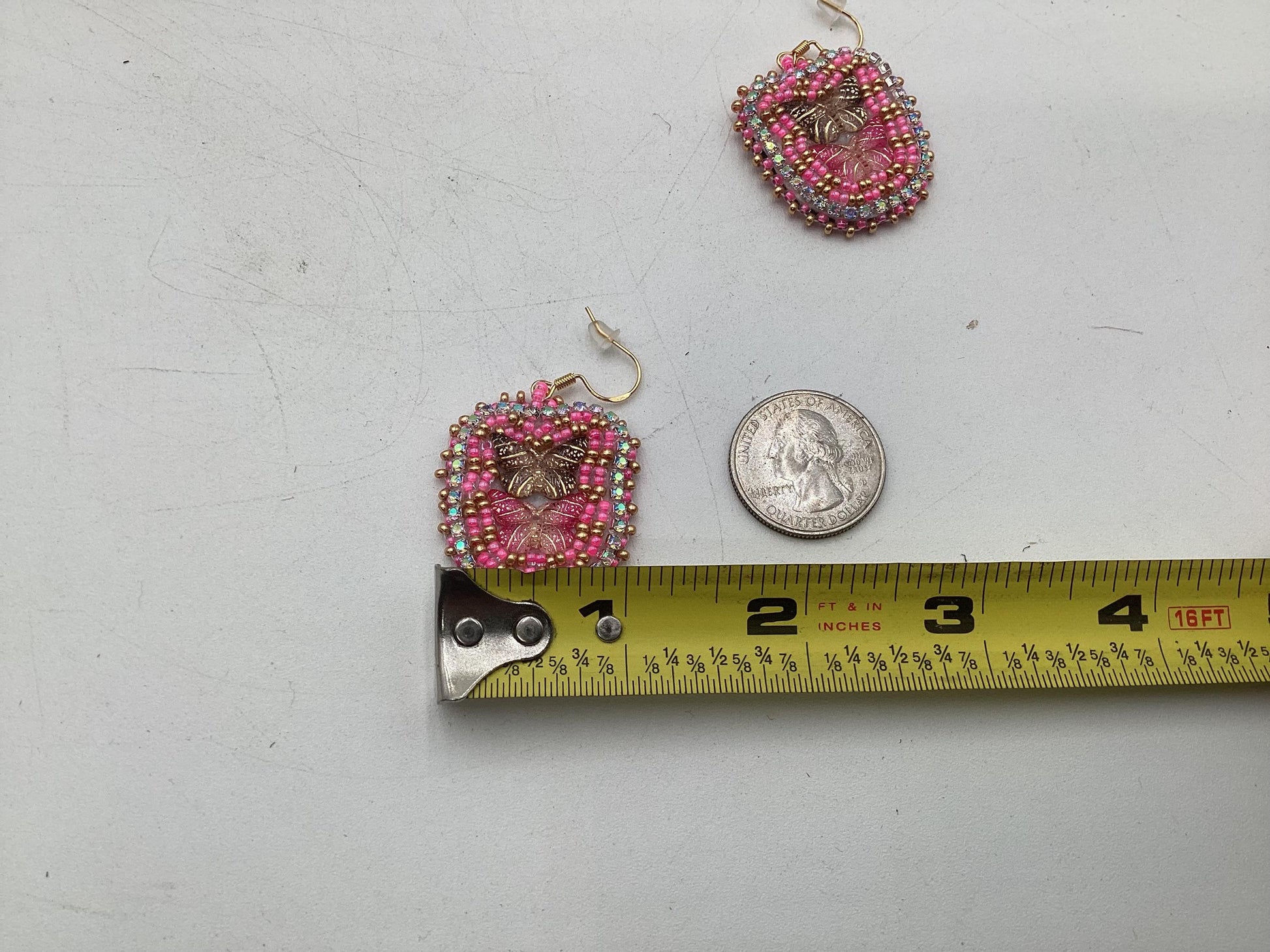 Small Hand Beaded Butterfly Earrings: Anishinaabe Ojibwe Beadwork