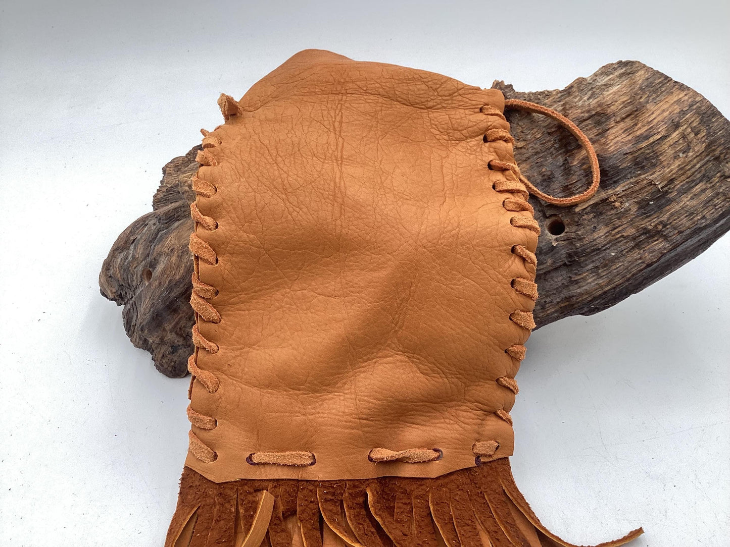 Hand Made Painted Leather Bag - Authentic Anishinaabe/Ojibwe Made - Free Shipping