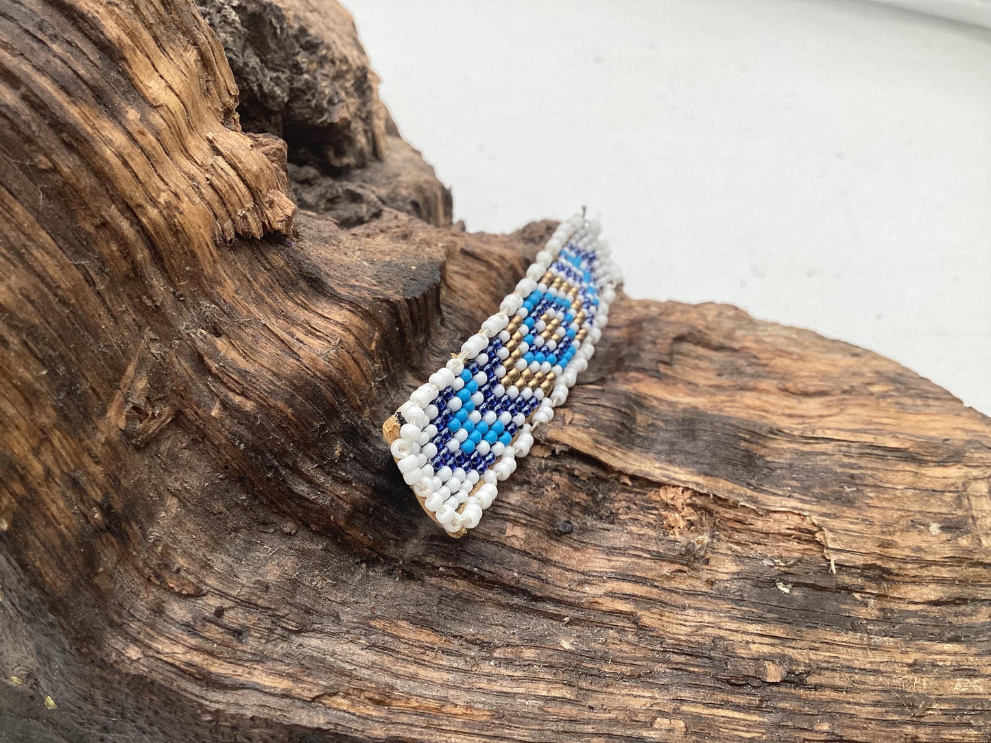 Hand Beaded Hair Barrette: Ojibwe Artisan Design - White Earth Nation