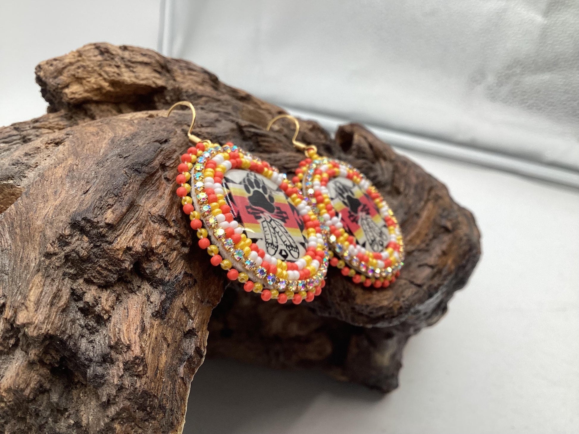Hand Beaded Indigenous Earrings: Anishinaabe/Ojibwe Beadwork