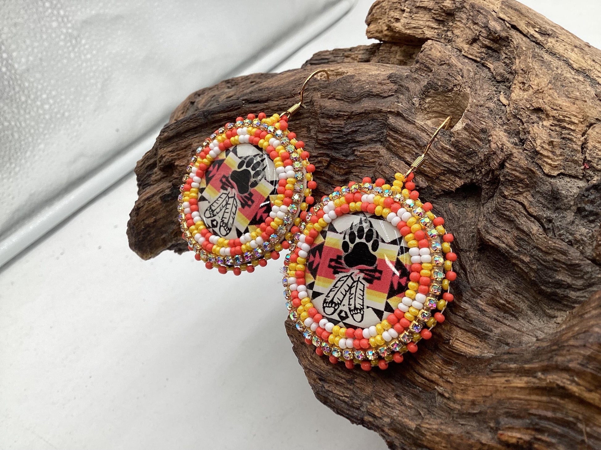 Hand Beaded Indigenous Earrings: Anishinaabe/Ojibwe Beadwork