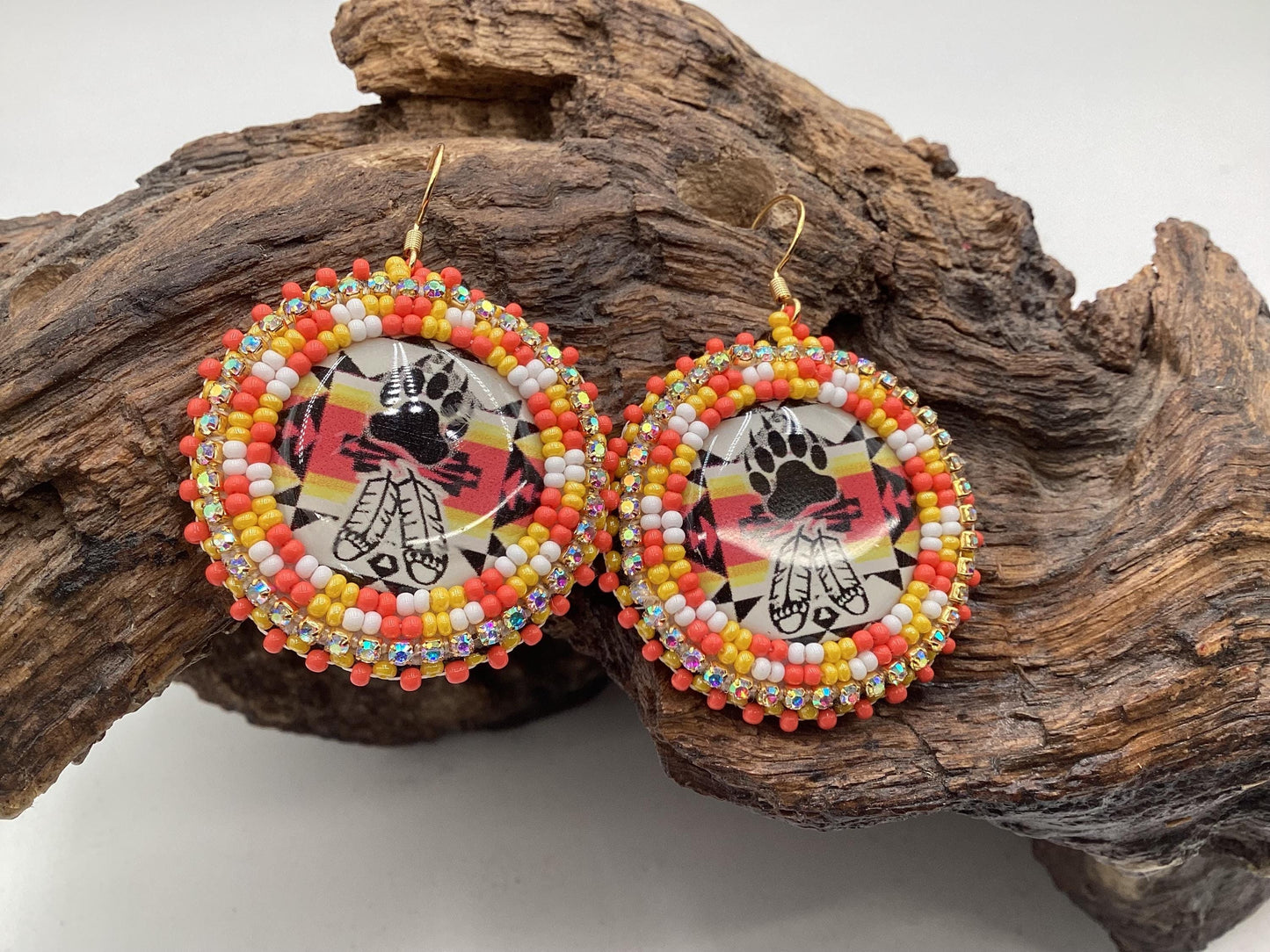 Hand Beaded Indigenous Earrings: Anishinaabe/Ojibwe Beadwork