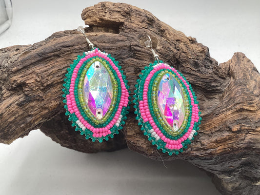 Hand Beaded Earrings - Anishinaabe/Ojibwe Beadwork