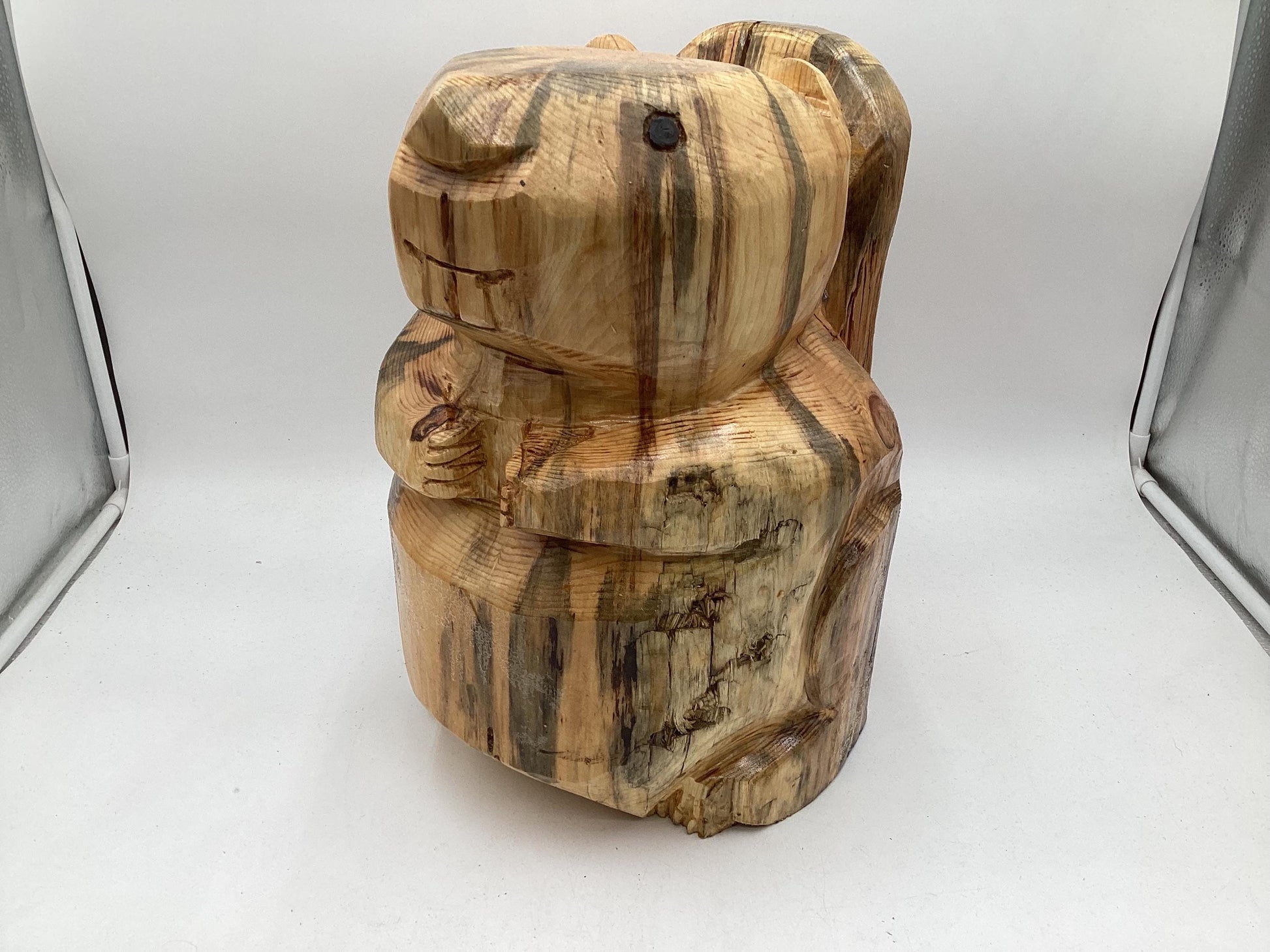 Hand Carved Anishinaabe Beaver Sculpture - Ojibwe Woodwork