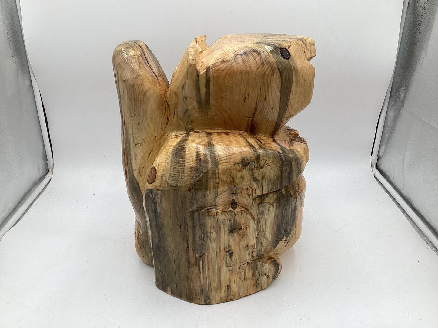 Hand Carved Anishinaabe Beaver Sculpture - Ojibwe Woodwork