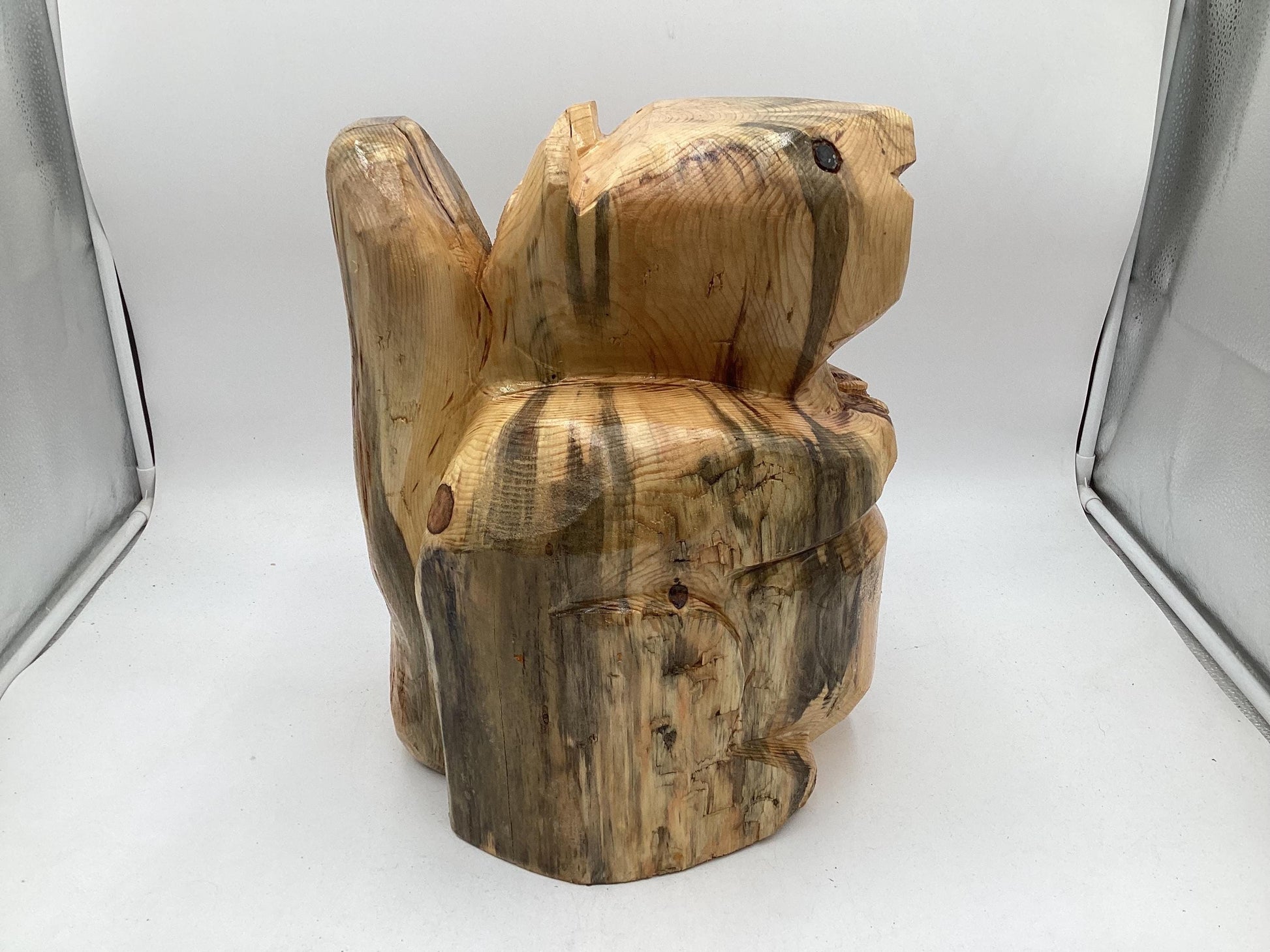 Hand Carved Anishinaabe Beaver Sculpture - Ojibwe Woodwork
