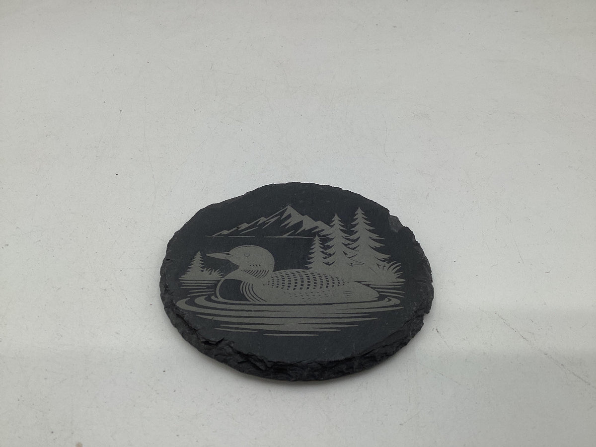 Etched Slate Coaster Set: Wild Life Animal Designs, 4-Piece