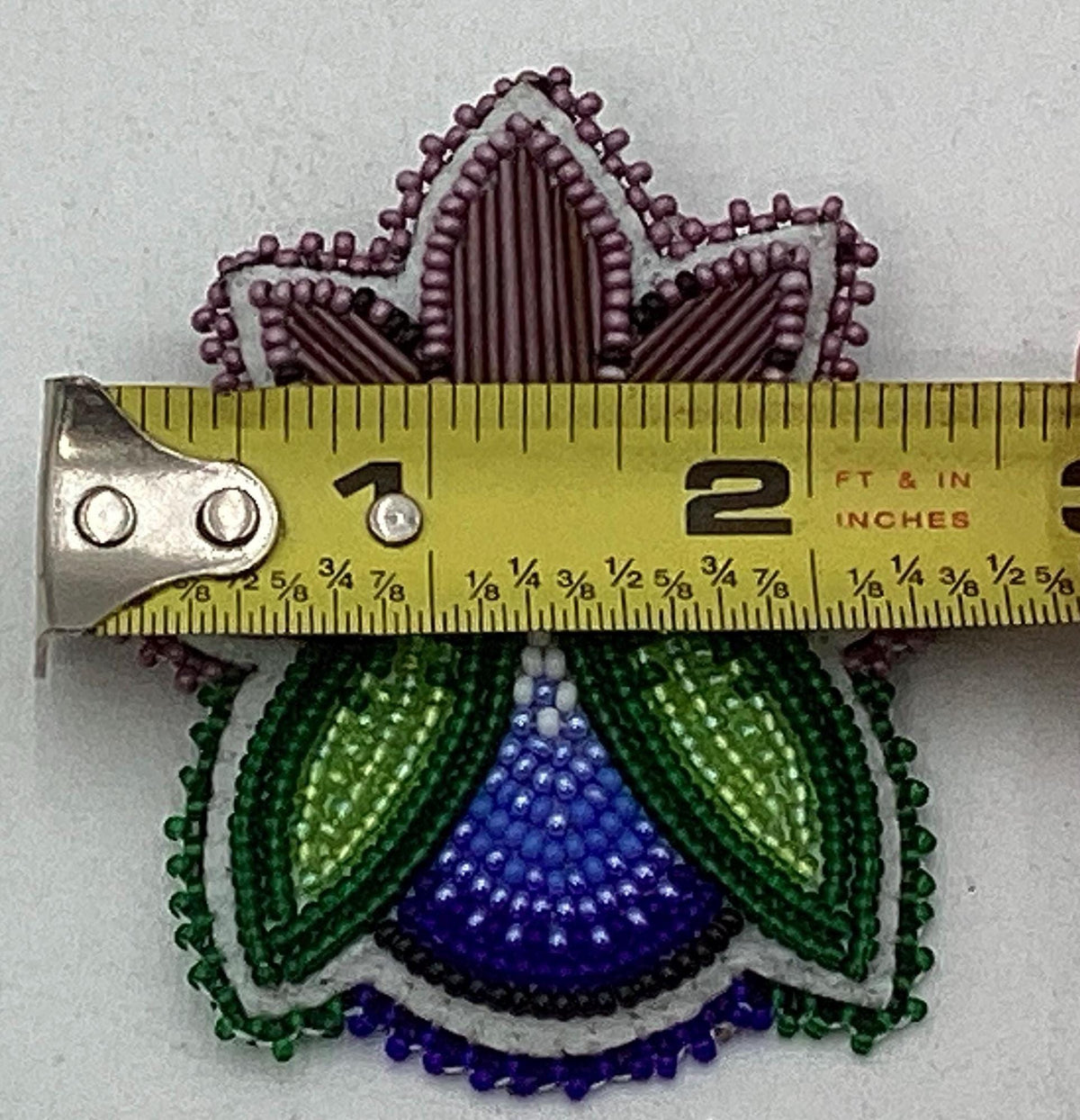 Hand Beaded Midnight Bloom earrings– Purple porcupine quills, White Earth Nation