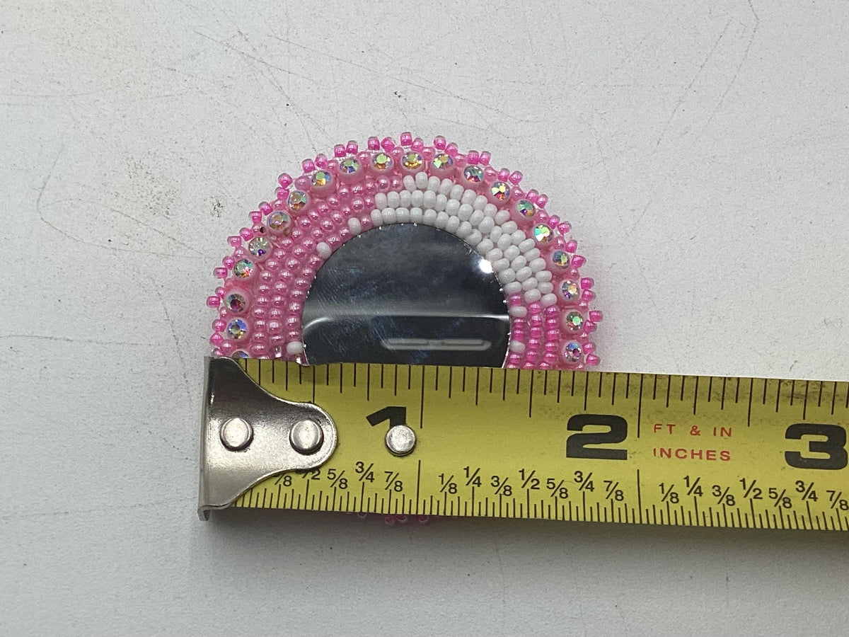 Kids Clip on -Beaded Reflective Mirror Earrings - Ojibwe/Anishinaabe Made