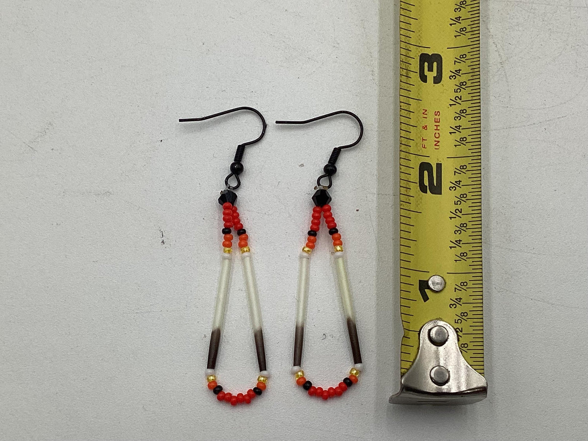 Handmade Porcupine Quill Earrings: Anishinaabe Beadwork