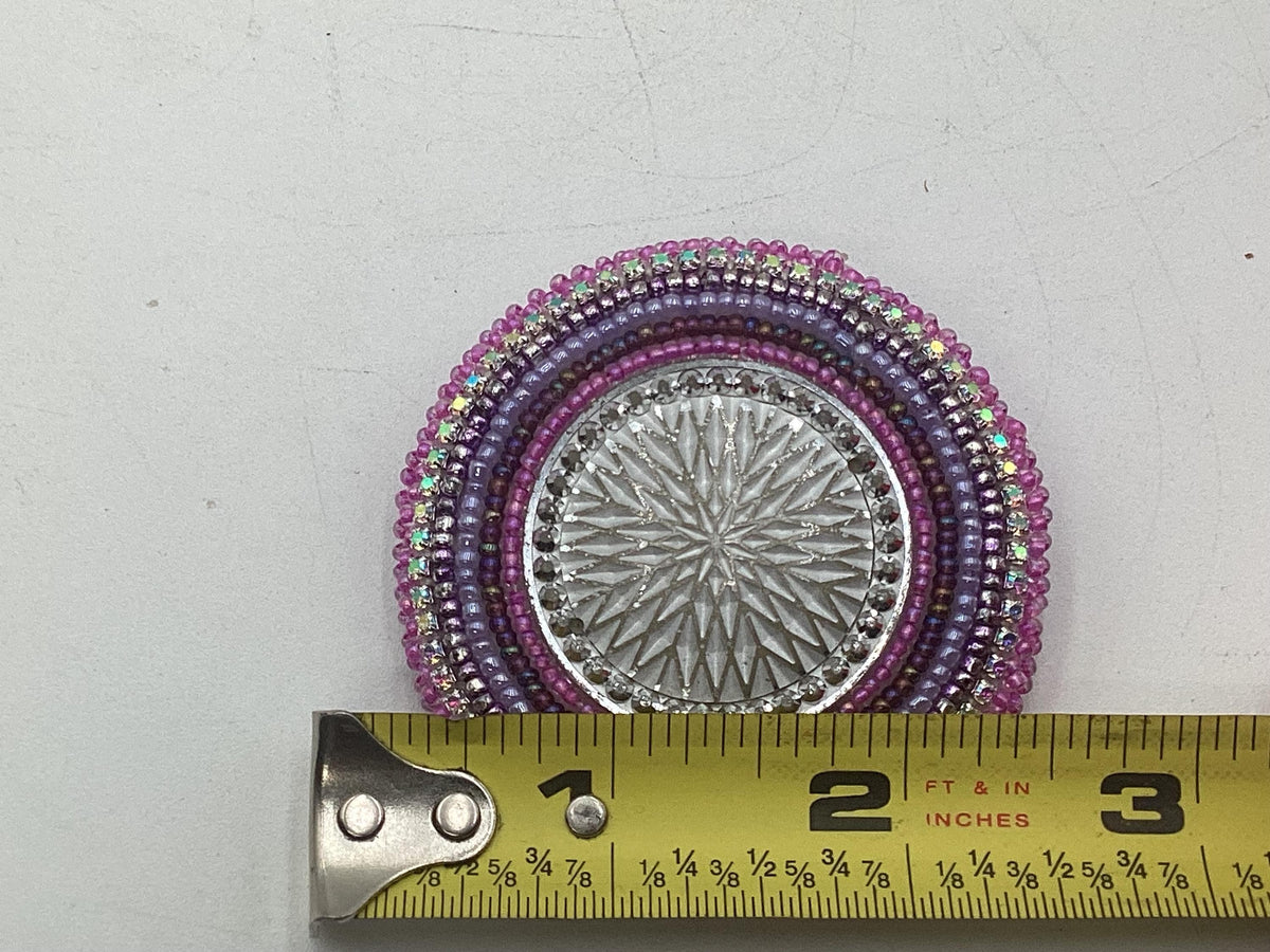 Hand Beaded Earrings:Purple Burst-Anishinaabe/Ojibwe Beadwork