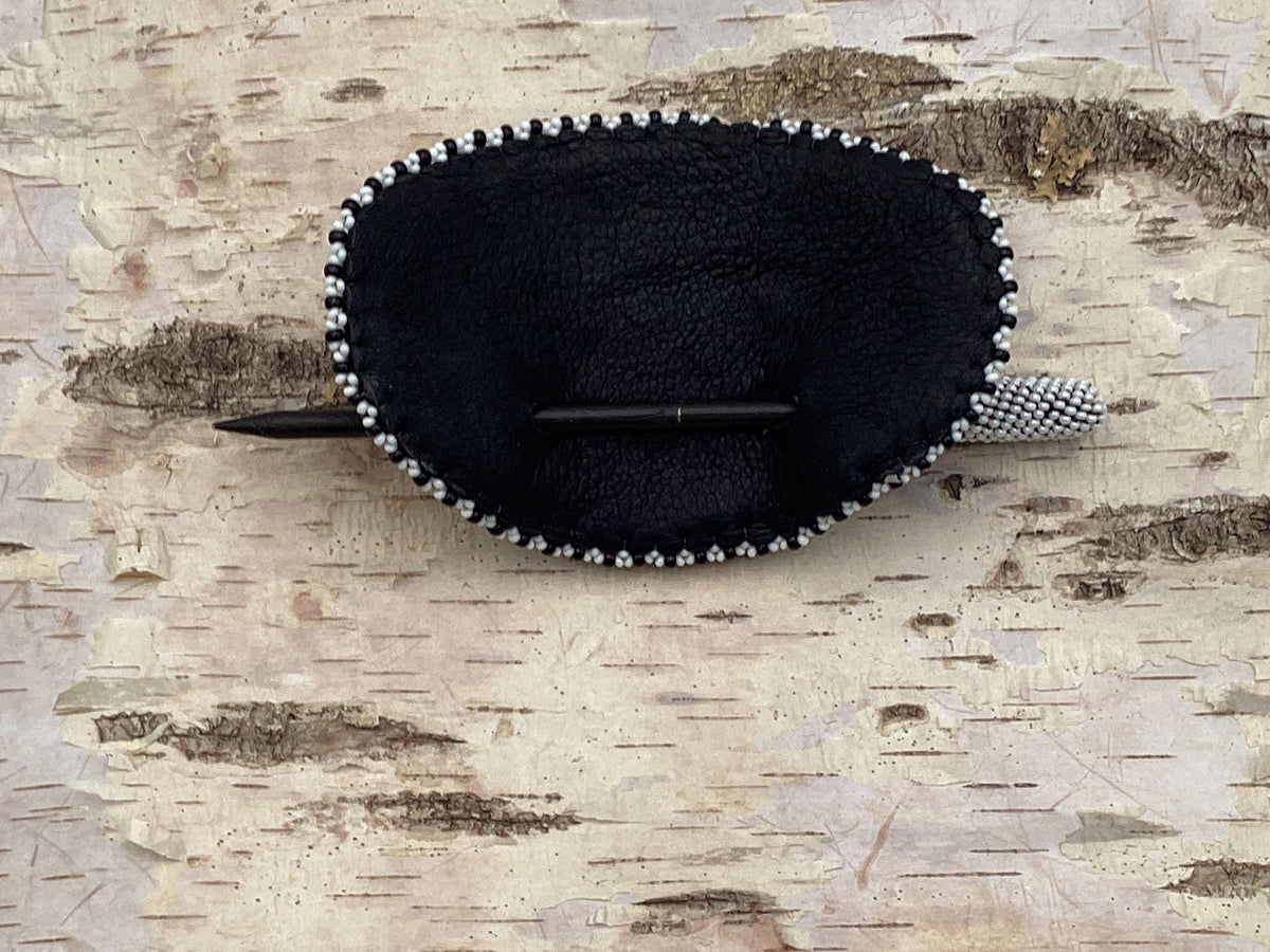 Hand Beaded and Quilled Hair Stick Barrette - Ojibwe/Anishinaabe Beadwork