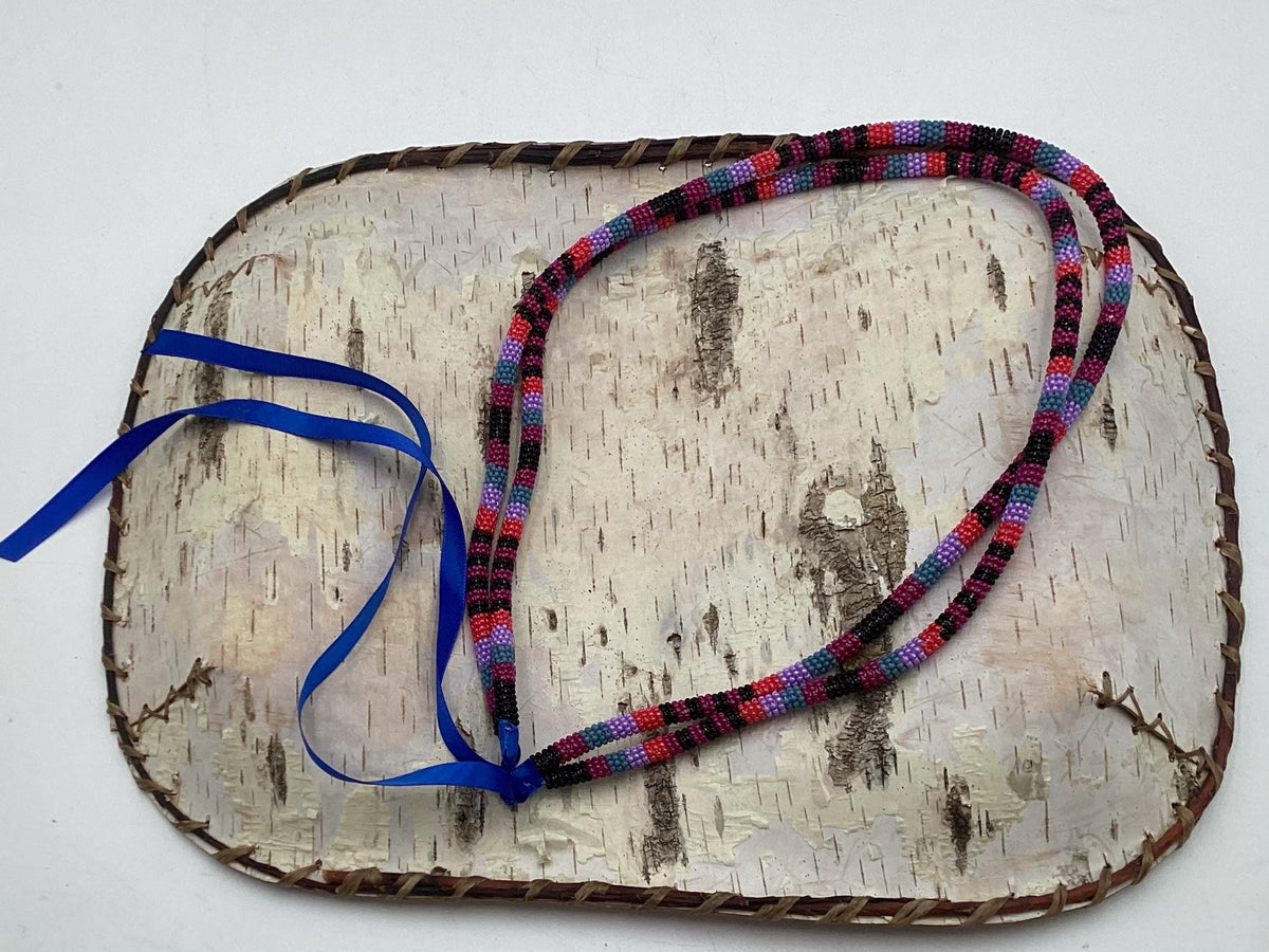 Double Rope Necklace - Hand Beaded - Anishinaabe/Ojibway Made- Free Shipping