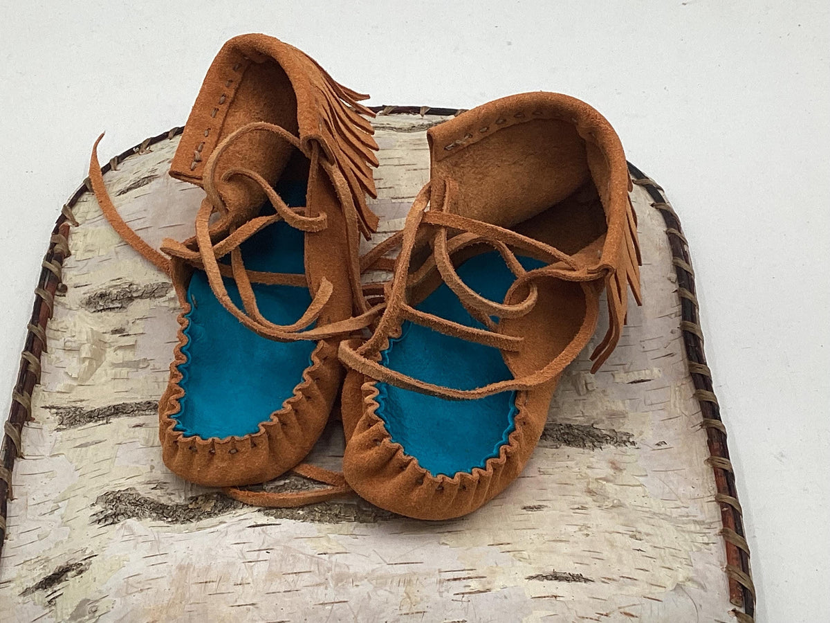 Leather Moccasins for Children – Anishinaabe/Ojibwe Artisan made