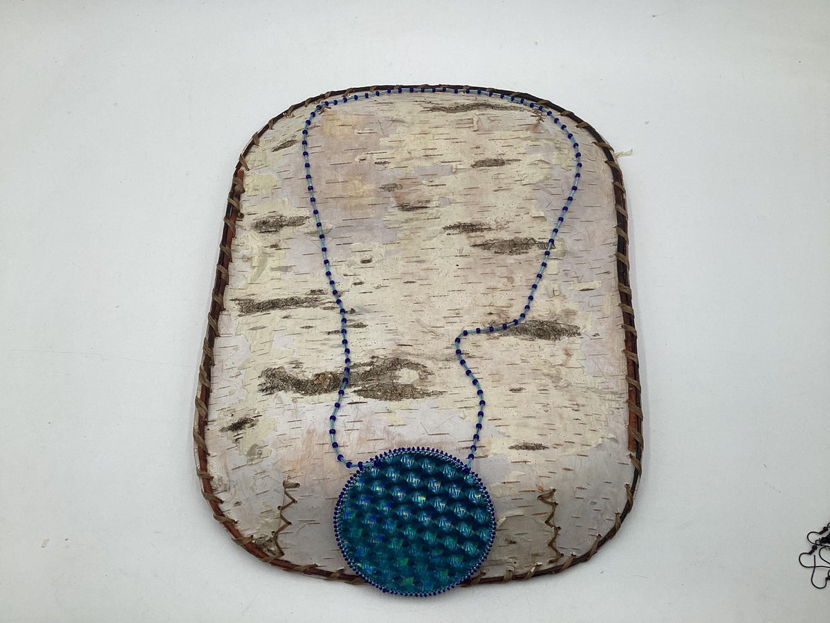 Colorful Pinwheel Star Hand Beaded Necklace: Anishinaabe Artisan Jewelry