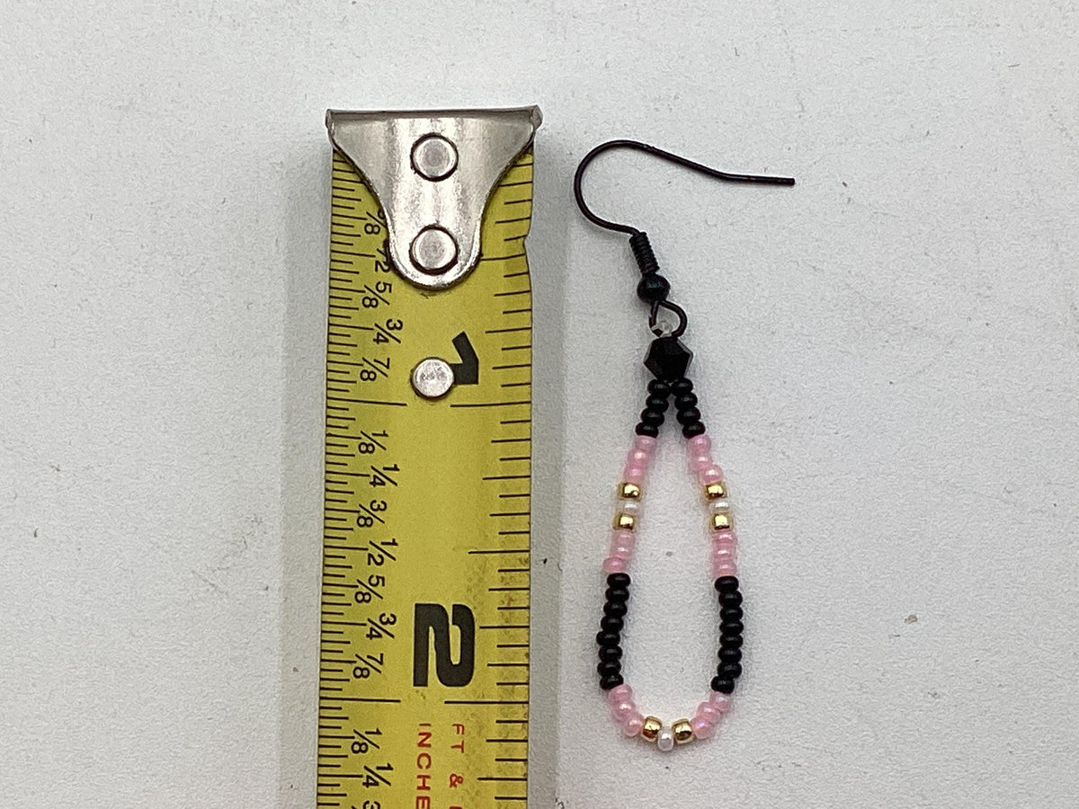 Handmade Star, Mini Dangle Earrings: Anishinaabe Beadwork