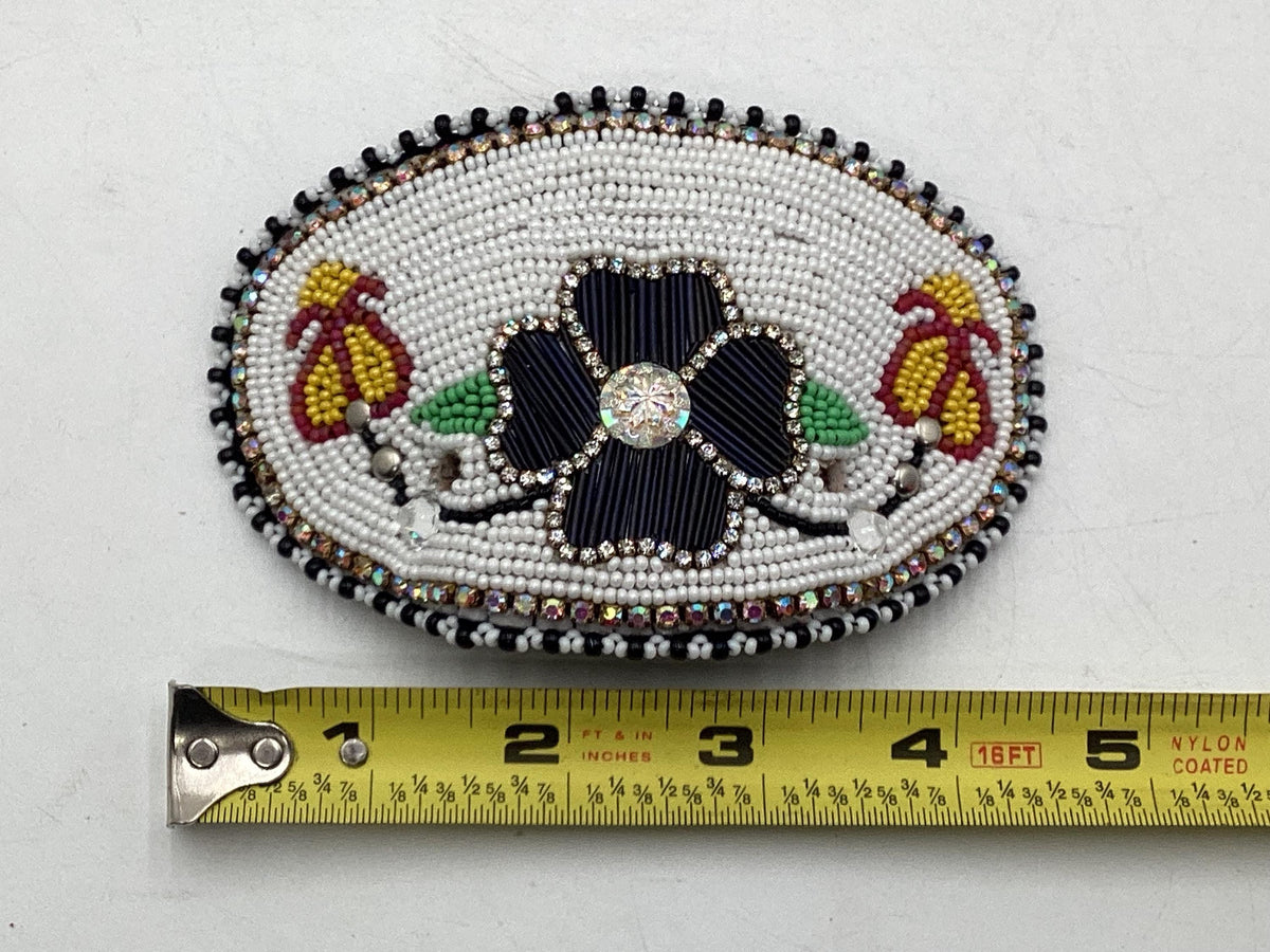 Hand Beaded and Quilled Hair Stick Barrette - Ojibwe/Anishinaabe Beadwork