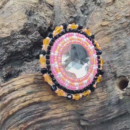 Beautiful Beaded Ring - Ojibwe/Anishinaabe made - Free Shipping