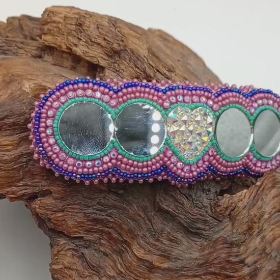 Hand Beaded Barrette Ojibwe Anishinaabe Made