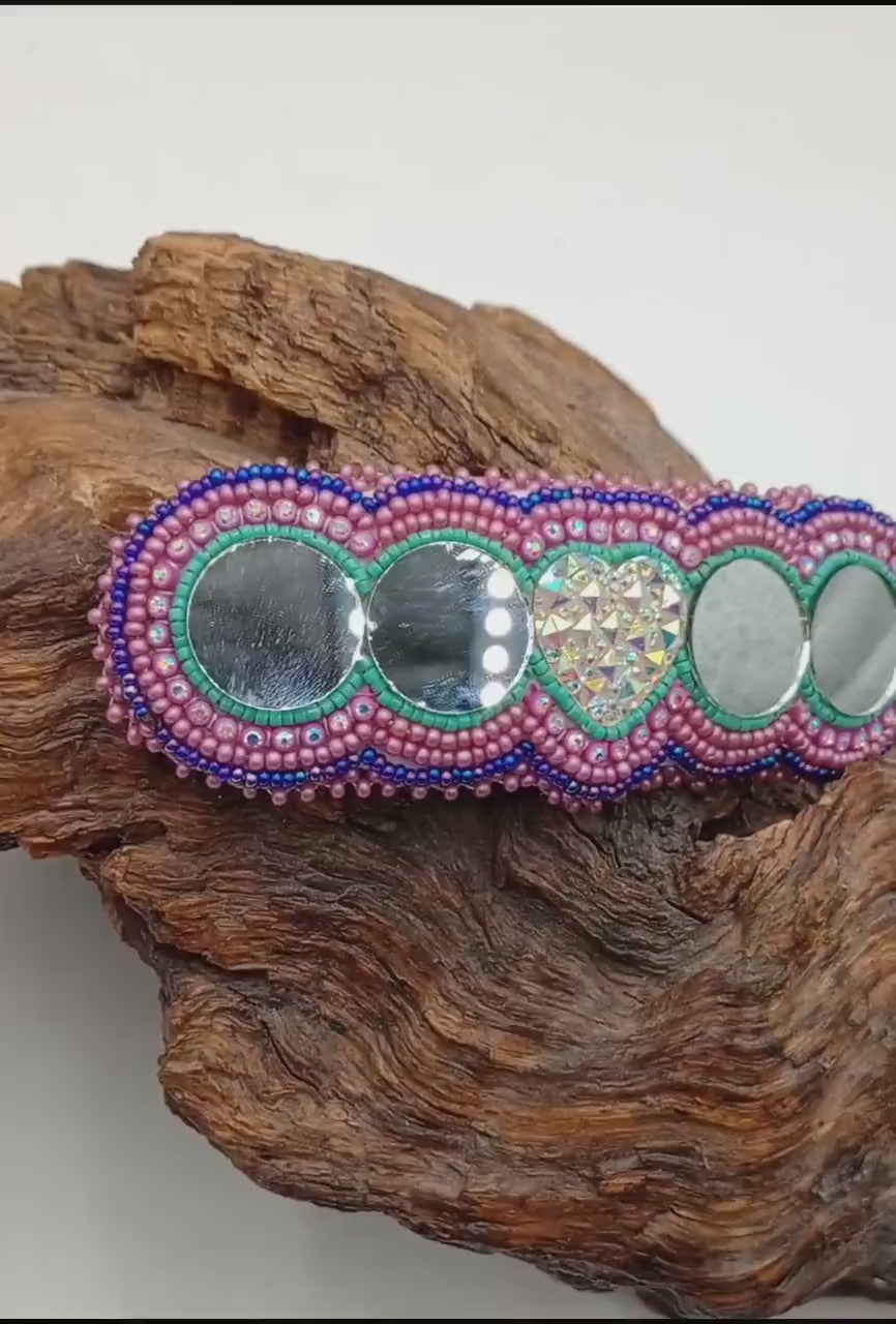 Hand Beaded Barrette Ojibwe Anishinaabe Made
