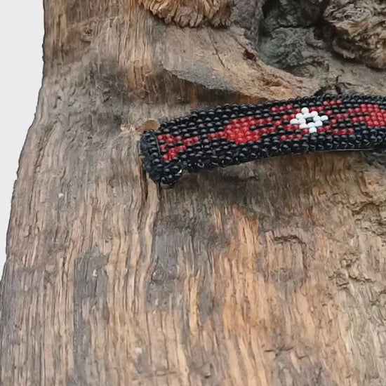 Hand Beaded Hair Barrette: Ojibwe Artisan Design - White Earth Nation