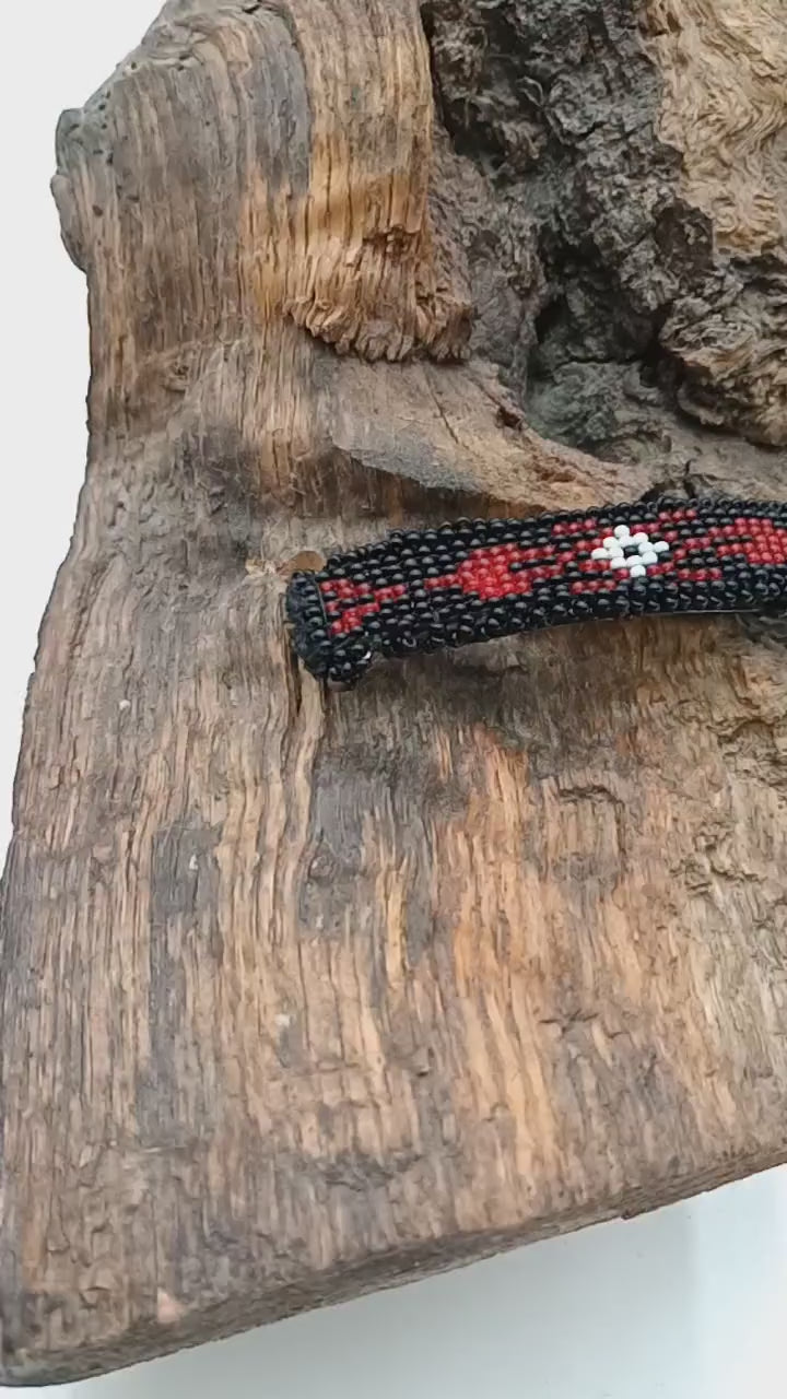 Hand Beaded Hair Barrette: Ojibwe Artisan Design - White Earth Nation