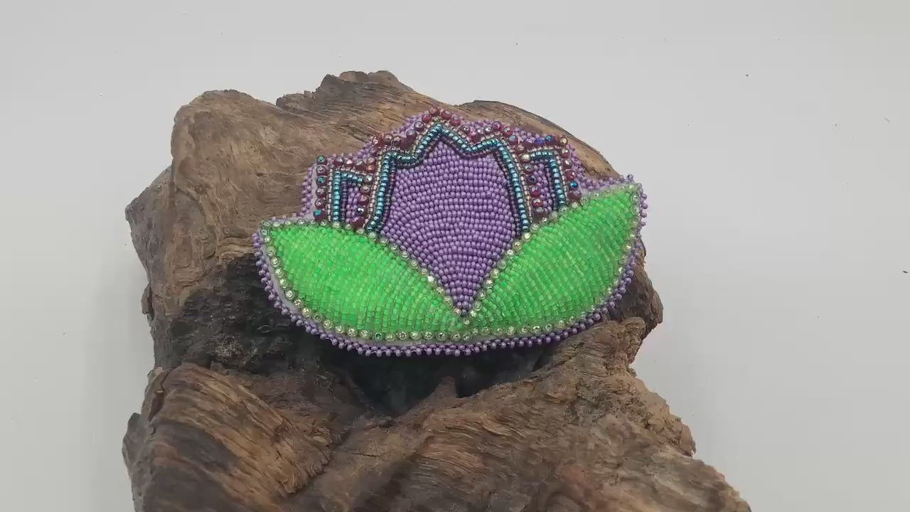 Hand Beaded Flower Barrette - Ojibwe/Anishinaabe Made - Heirloom Quality