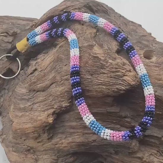 Hand Beaded Lanyard - Ojibwe/Anishinaabe Made  - Free Shipping
