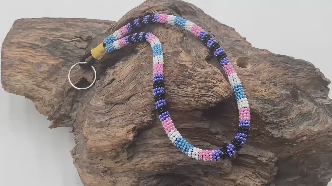 Hand Beaded Lanyard - Ojibwe/Anishinaabe Made  - Free Shipping