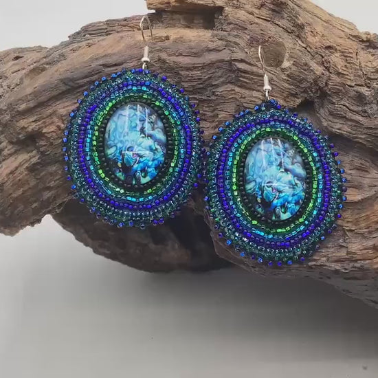 Hand Beaded Earrings: Anishinaabe/Ojibwe Beadwork, Hypoallergenic Hooks
