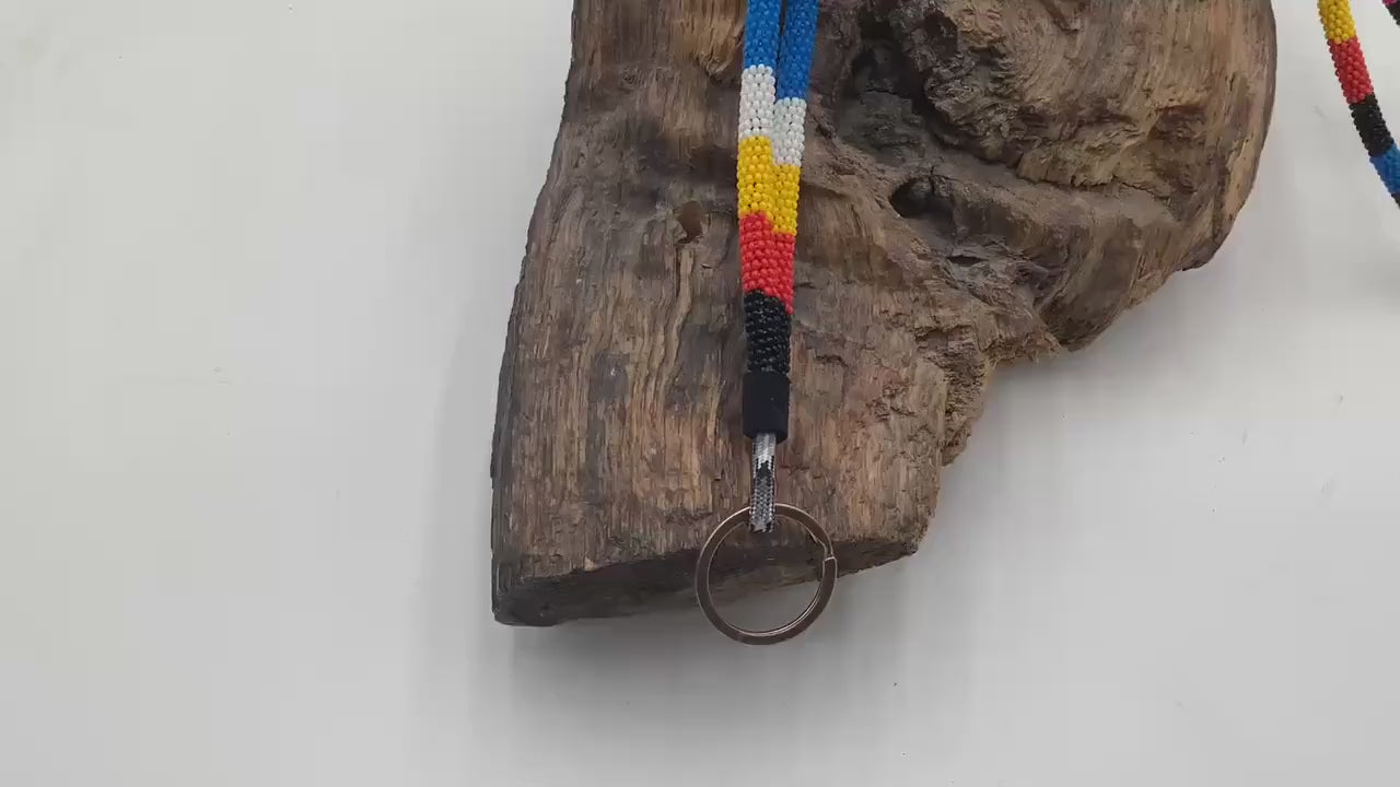 Keychain - Hand Beaded - Anishinaabe/Ojibway Made- Free Shipping