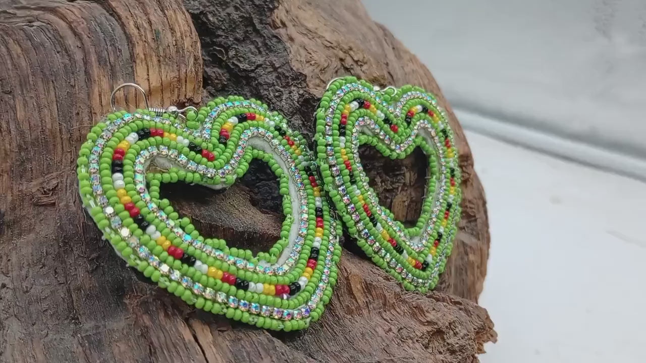 Handmade Beaded Earrings: Anishinaabe/Ojibwe Beadwork