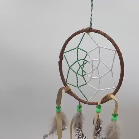 Beaded Web Dreamcatcher-Authentic Anishinaabe/Ojibwe Handcrafted - Free Shipping