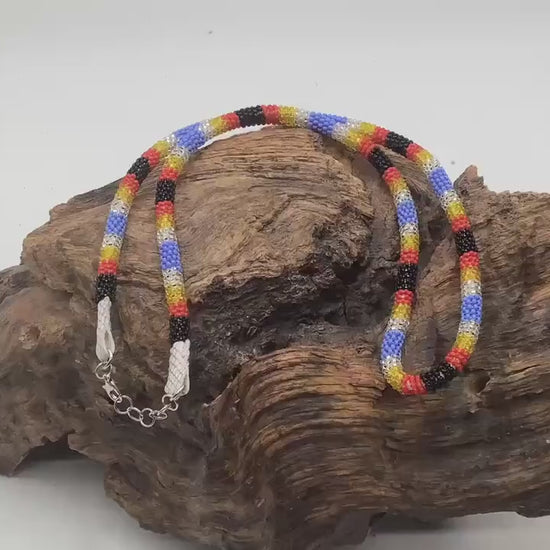 Hand Beaded Necklace - Anishinaabe/Ojibway Made- Free Shipping
