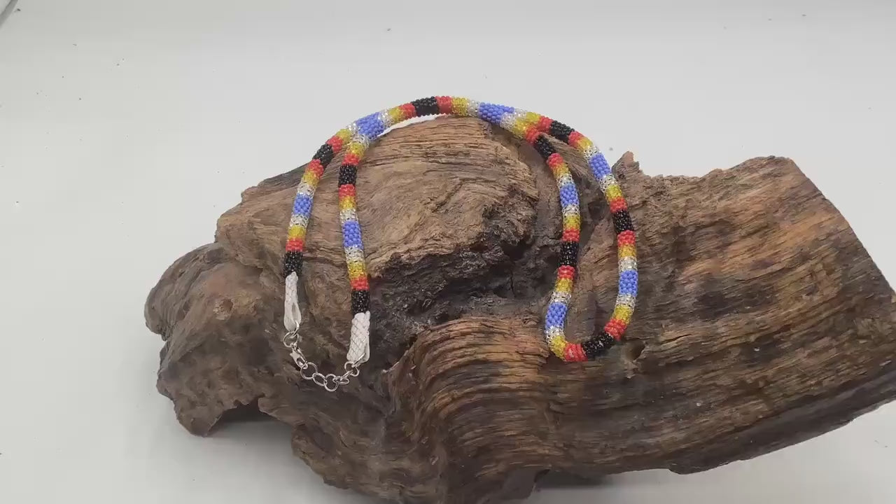 Hand Beaded Necklace - Anishinaabe/Ojibway Made- Free Shipping
