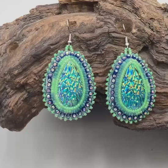 Hand Beaded Earrings: Anishinaabe/Ojibwe Beadwork