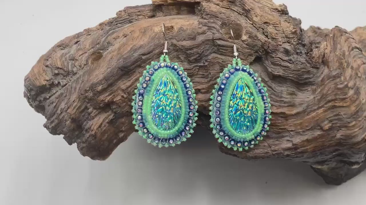 Hand Beaded Earrings: Anishinaabe/Ojibwe Beadwork