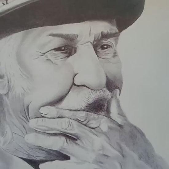 Framed Canvas Art Print: Portrait of Jim "Ironlegs" Weaver