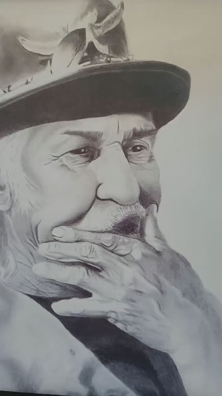 Framed Canvas Art Print: Portrait of Jim "Ironlegs" Weaver