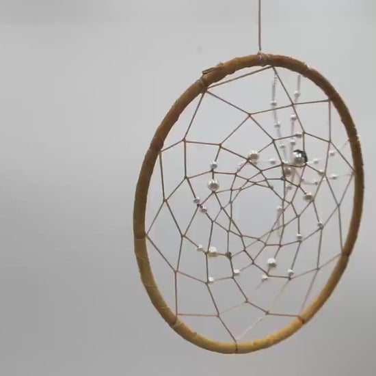 Beaded Spider Web Dreamcatcher-Authentic Anishinaabe/Ojibwe Handcrafted - Free Shipping