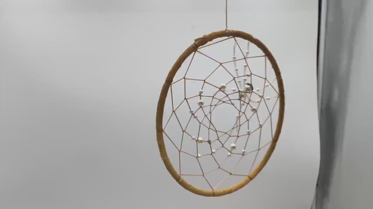 Beaded Spider Web Dreamcatcher-Authentic Anishinaabe/Ojibwe Handcrafted - Free Shipping