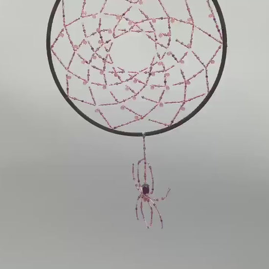 Hand Beaded Spider Web Dreamcatcher - Authentic Anishinaabe/Ojibwe Beadwork - Free Shipping
