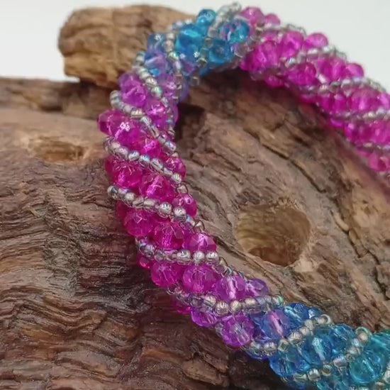 Hand made spiral stitch bracelet