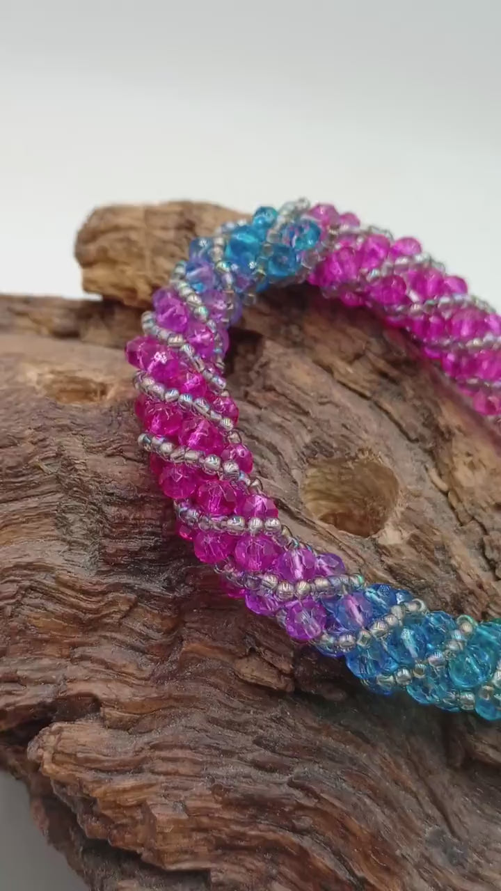 Hand made spiral stitch bracelet