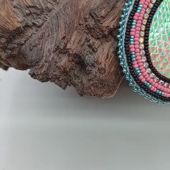 Handmade Ojibwe Beaded Earrings: Czech Glass Teardrop Design