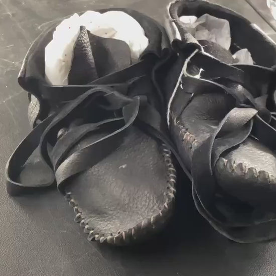 Anishinaabe/Ojibwe Handmade Leather Moccasins  - Free Shipping