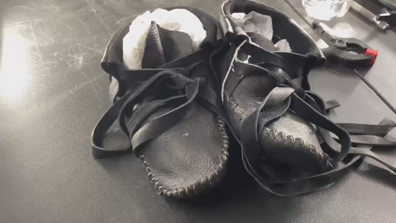 Anishinaabe/Ojibwe Handmade Leather Moccasins  - Free Shipping