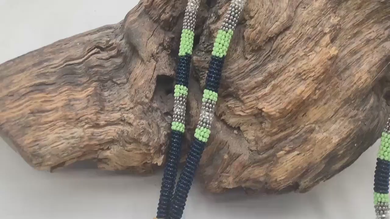 Long Hand Beaded Lanyard - Ojibwe/Anishinaabe Made  - Free Shipping