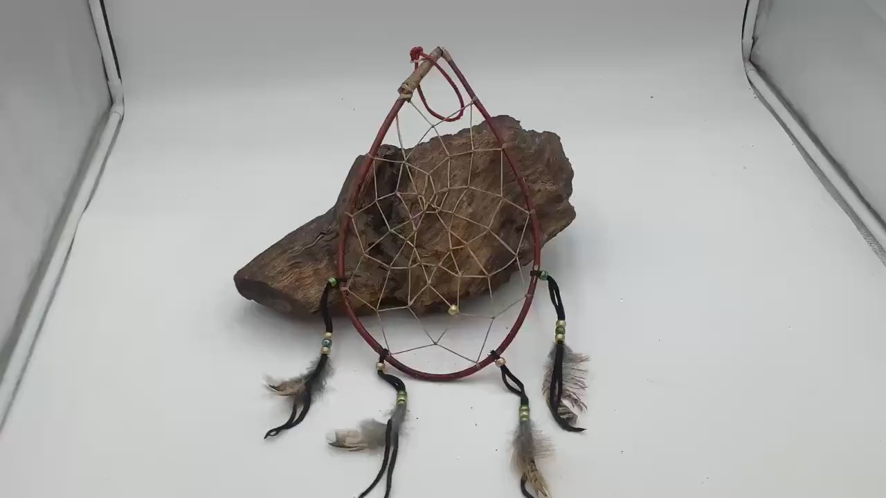 Authentic Handmade Red Willow Dream Catcher - Anishinaabe/Ojibwe